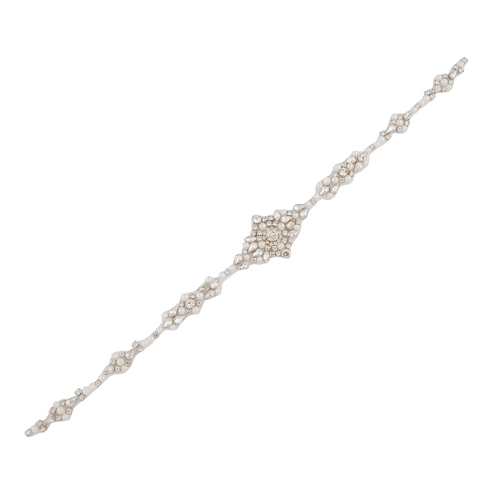 ZMS357 Wedding Luxury Diamond Belt for Dresses Female Crystal Rhinestone Applique Women's Belts Bride's Accessories: applique