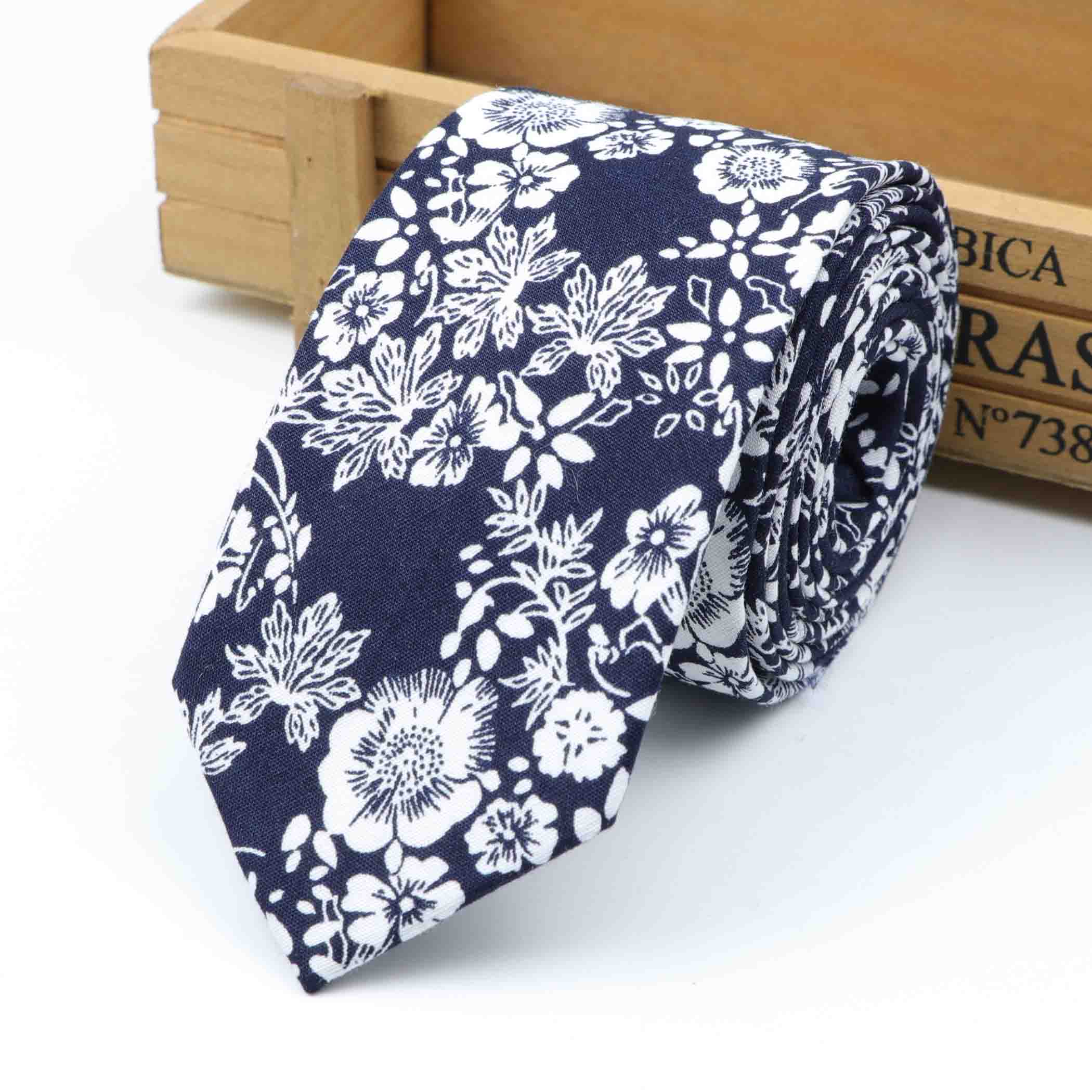 Blommig slips för män casual diamant konstgjord bomull blomma löjrom fluga paisley smala slipsar män liten halsband: 8