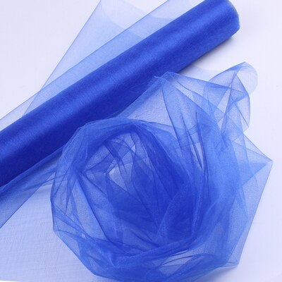 48CM x 5 M/10 M/15 M organza crystal tulle baby bad sneeuw garen voor bruiloft kerst verjaardag DIY party boog decoratie: Royal blue / 72cmX10m