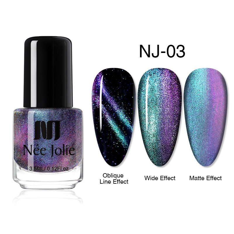 Nee Jolie 3.5 Ml 3D Magnetische Nagellak Kameleontische Multi-Kleur Zwart Gat Effect Nagellak Cat Eye Nail polish: 3