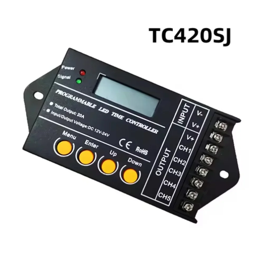 Programowalny sterownik czasowy  tc420 tc421 nl502 wi-fi aplikacja komputerowa sterowanie 12v-24v 20a 5ch cct ściemniacz rgb rgbw sterownik taśmój doprowadziło: Beżowy