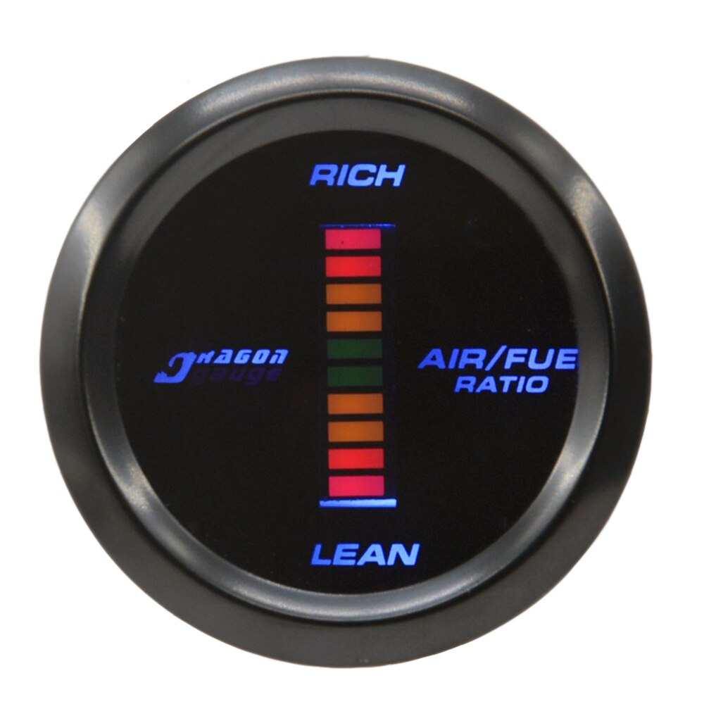 Dragon 2" 52mm Auto Car Electronic Digital LED Engine Air Fuel Ratio Gauge For Narrow Band Oxygen O2 Sensor Meter