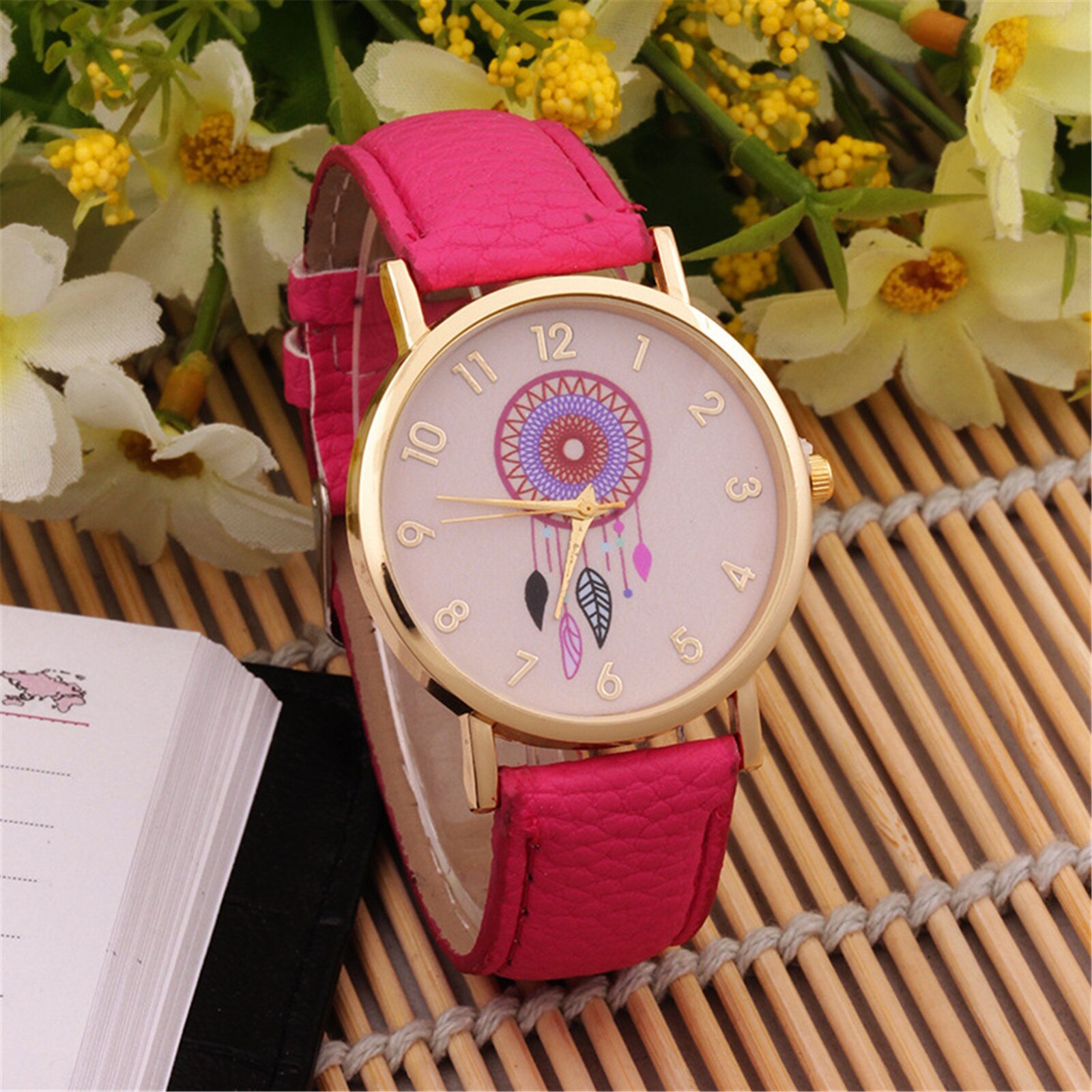 Vrouwen Horloge Mode Monternet Riem Horloge Mode Horloge Voor Dames Mujer Bayan Kol Saati Montre Feminino: Watermelon Red