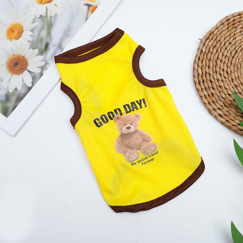 Haustiere Sommer Drucke Westen Hund Kleidung Kleiner Bär Hund Muster Haustier T-shirts Atmungsaktive Ärmellose Welpen Kostüm Hund Haustier Shirts