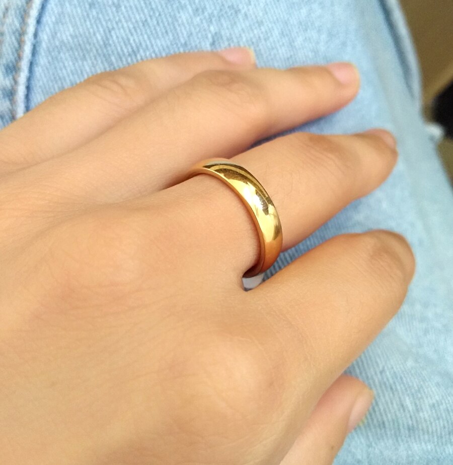 Grote partijen 50 stuks gouden 4mm paar trendy roestvrijstalen bandringen voor een geliefde bruiloft of jubileum