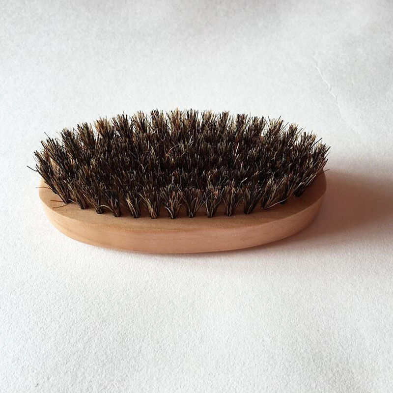 Mannen Snor Baard Brushround Kapper Salon Haar Sweep Borstel Scheren Facial Borstel Rubber Hout Kam Borstel