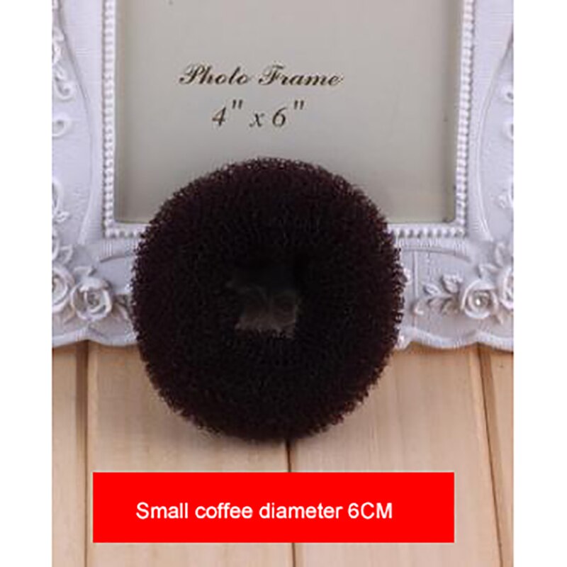 Hair Ring Bun Hair Styling Tool AccessoriesFashion Women Ladies Girls Magic Shaper Donut: Coffee5-6cm