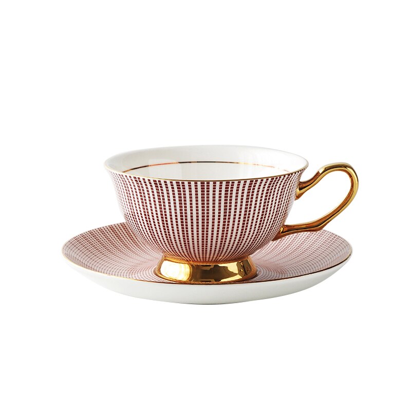 Tasse à café en céramique, soucoupe moderne Simple, tasses de thé de l'après-midi, tasse à thé en porcelaine, exquise, haut de gamme, décoration de maison,: dark red