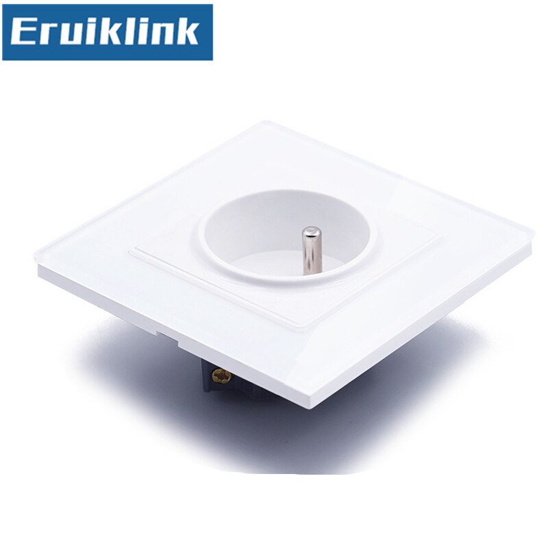 EU Stopcontact Frankrijk Standaard Stopcontact Socket Wit/Zwart/Goud AC 110 ~ 250 v 16A Crystal glas Paneel Stopcontact