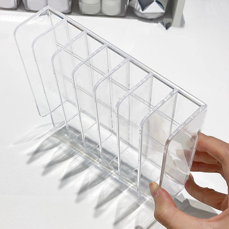 7-raster opbergdoos doorzichtig plastic make-up cosmetische standaard houder make-up lippenstift oogschaduw palet opbergorganisator