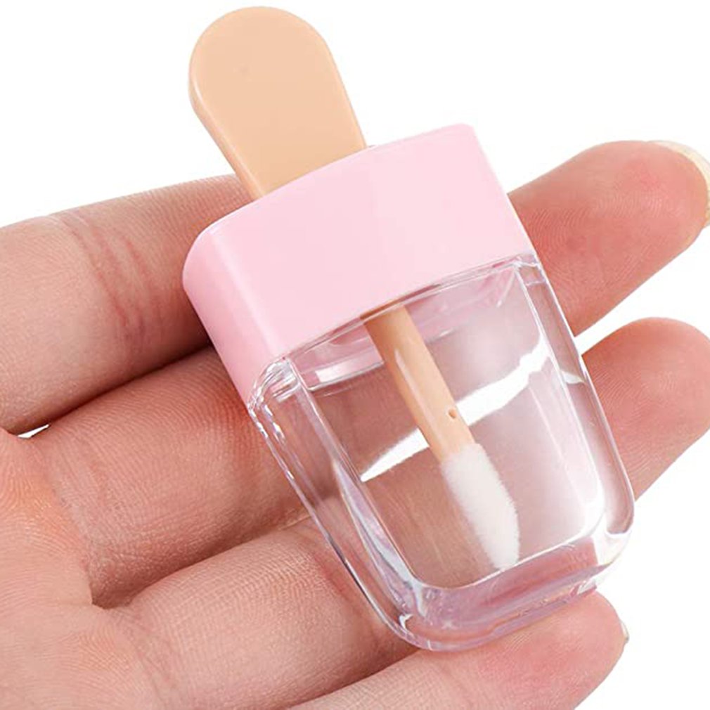 8pcs Empty Ice Cream Shaped Lip Gloss Tube Lip Glaze Tube Empty Tube Refillable Plastic Tube For Lip Balms