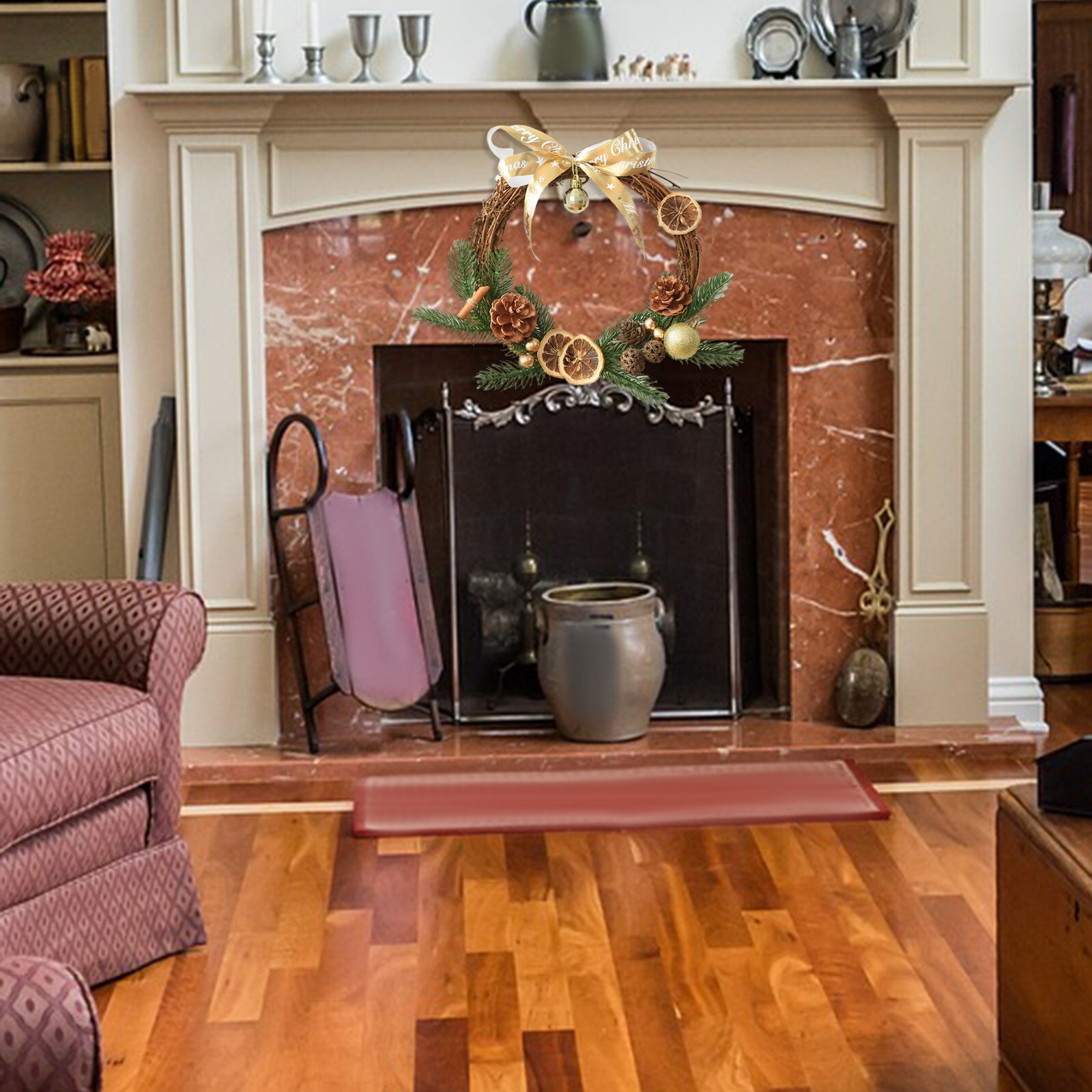 Kerst Krans Lint Grenen Takje Voordeur Raam Muur Opknoping Ornament