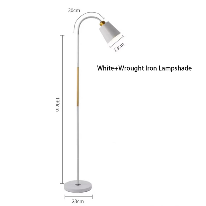 Lámpara de pie de cuello de cisne ajustable para sala de estar, iluminación de Hotel E27, cabezal giratorio de 360 °, , luz LED decorativa para interiores: Blanco