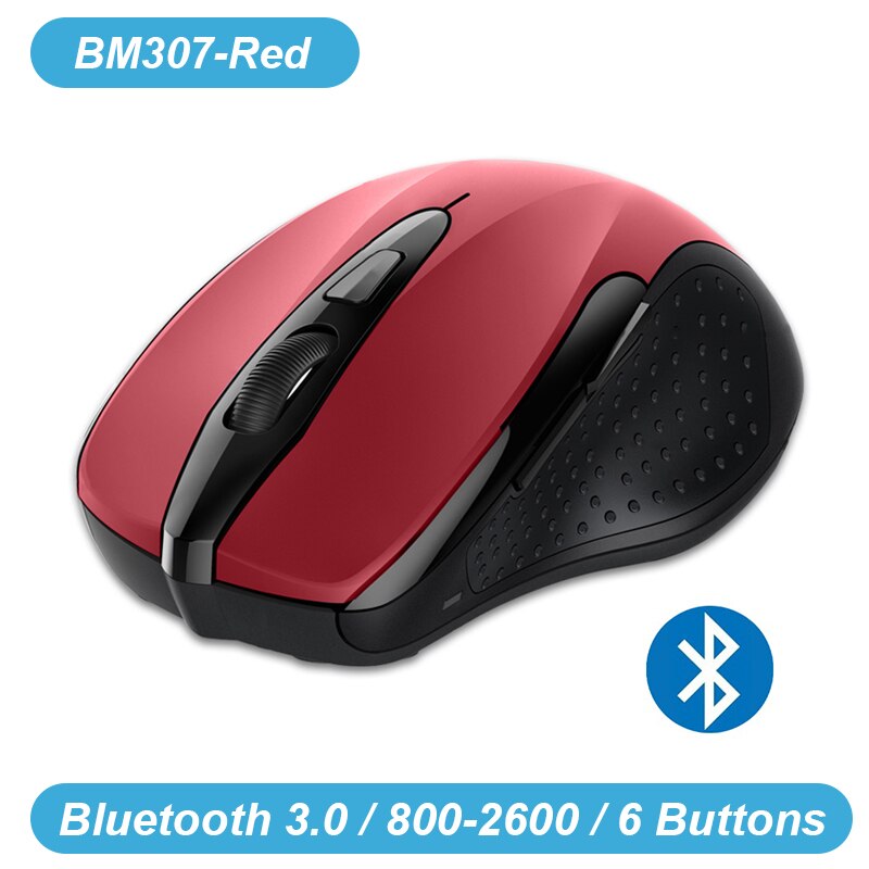 Tecknet Draadloze Muis Computer Bluetooth Muis Pc Mause Ergonomische Muis 2.4Ghz Usb Optische Muizen Voor Laptop Pc: BM307 Red