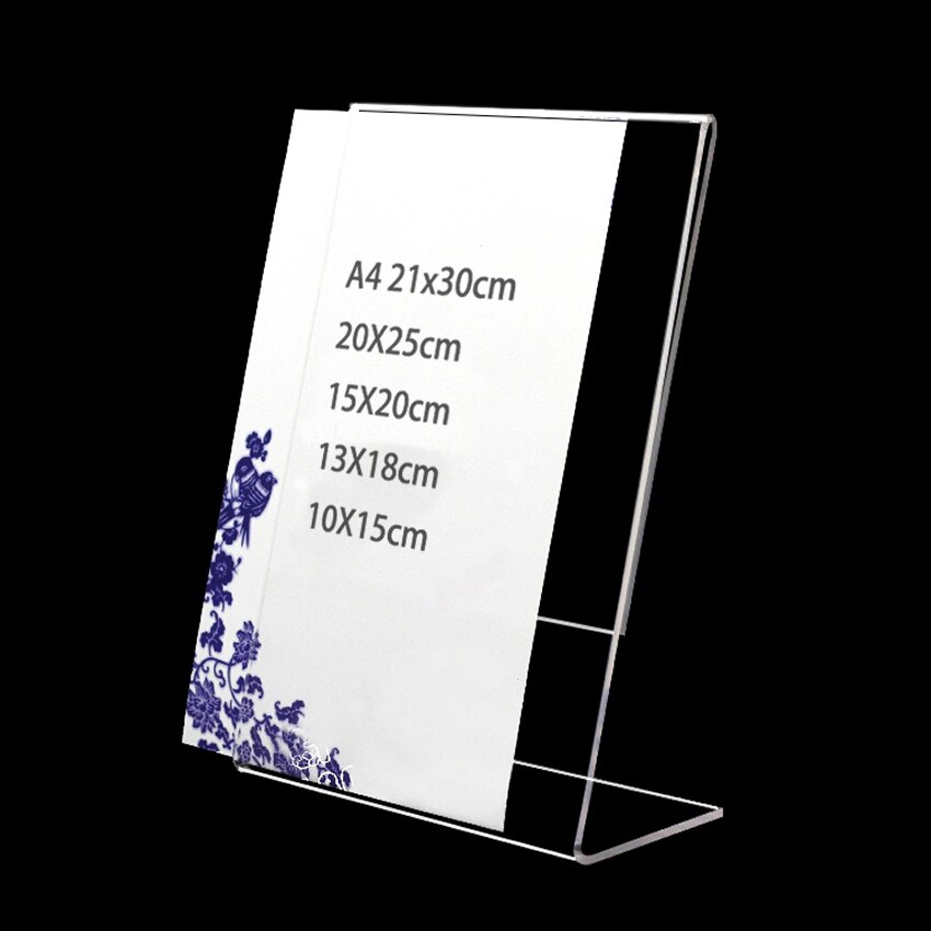 Photo Booth Frames Clear Acrylic Display, Slanted Back Vertical Standing Plastic Picture Or Display Sign Holder With Inserts