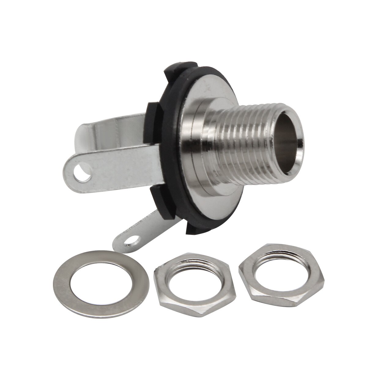 FLEOR Electric Guitar Jack 6.35mm 1/4&quot; Mono Jack Copper Input Socket Guitar Parts