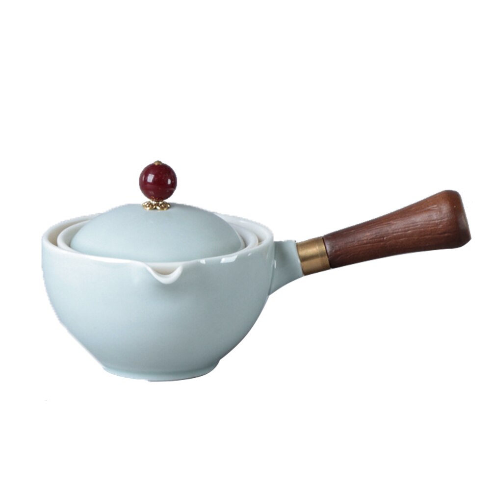 Ceramic Rotating Teapot 360 Rotating Teapot Ceramic Tea Maker Infuser for Outdoor Travel Pot Cup Teaware: I