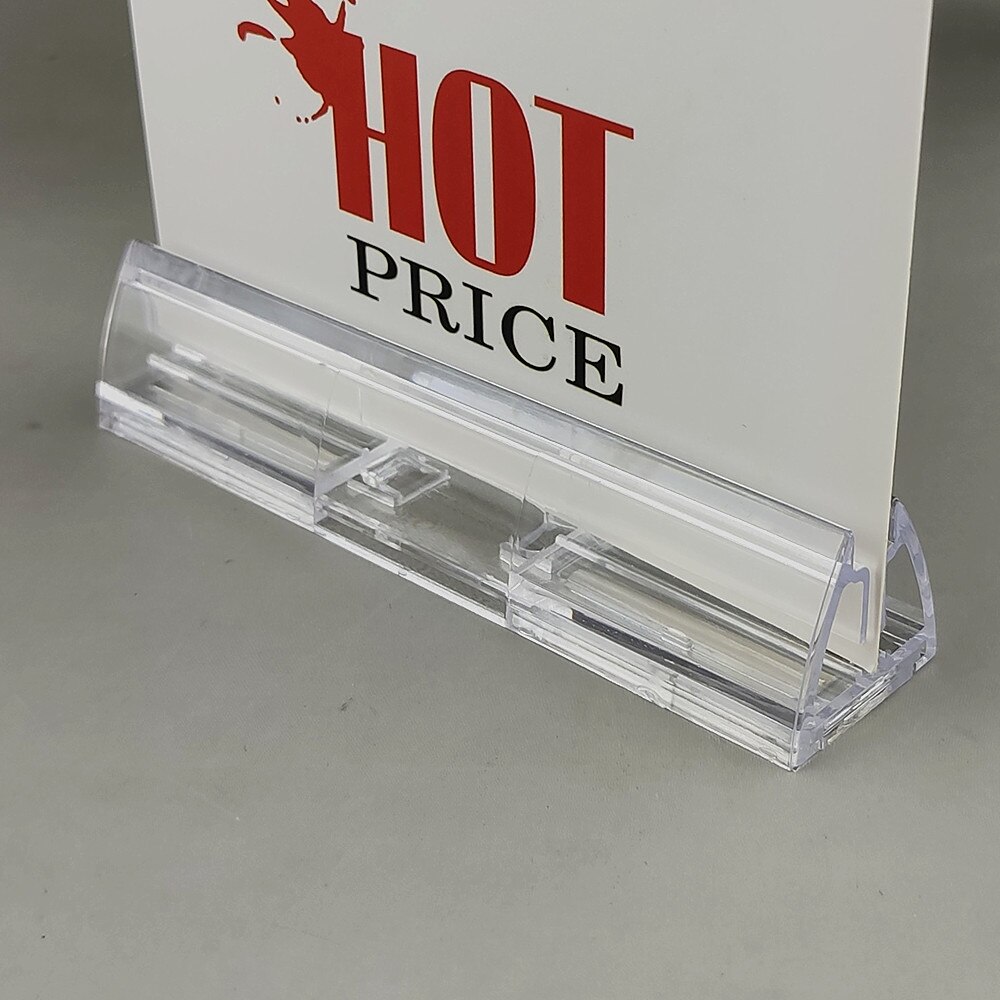 Plastic POP Reclame Poster Papier Card Play Show Bill Display Stand Houder met Magneet op Basis voor Winkel Plank Rack 10 pcs