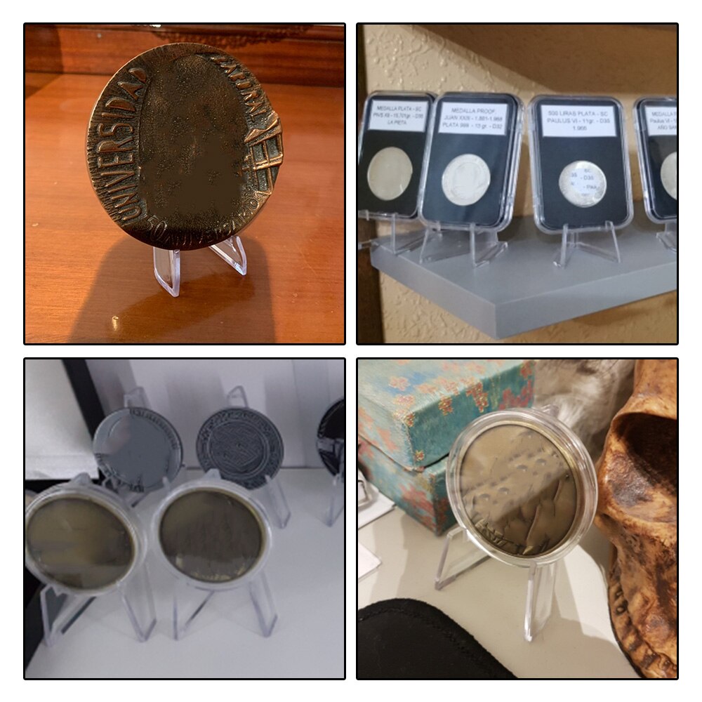 HILIFE Collection Coin Storage Rack Postcard Display Medal Shelf 10pcs Mini Coin Display Easel Holder Acrylic Stands