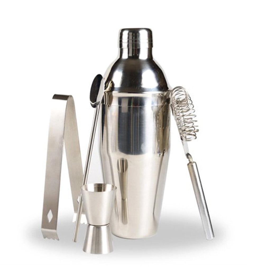 Stainless Steel Cocktail Set Bar Bartending Tool 5 Piece Set Cocktail Shaker Set For Bar Tool For Bartender