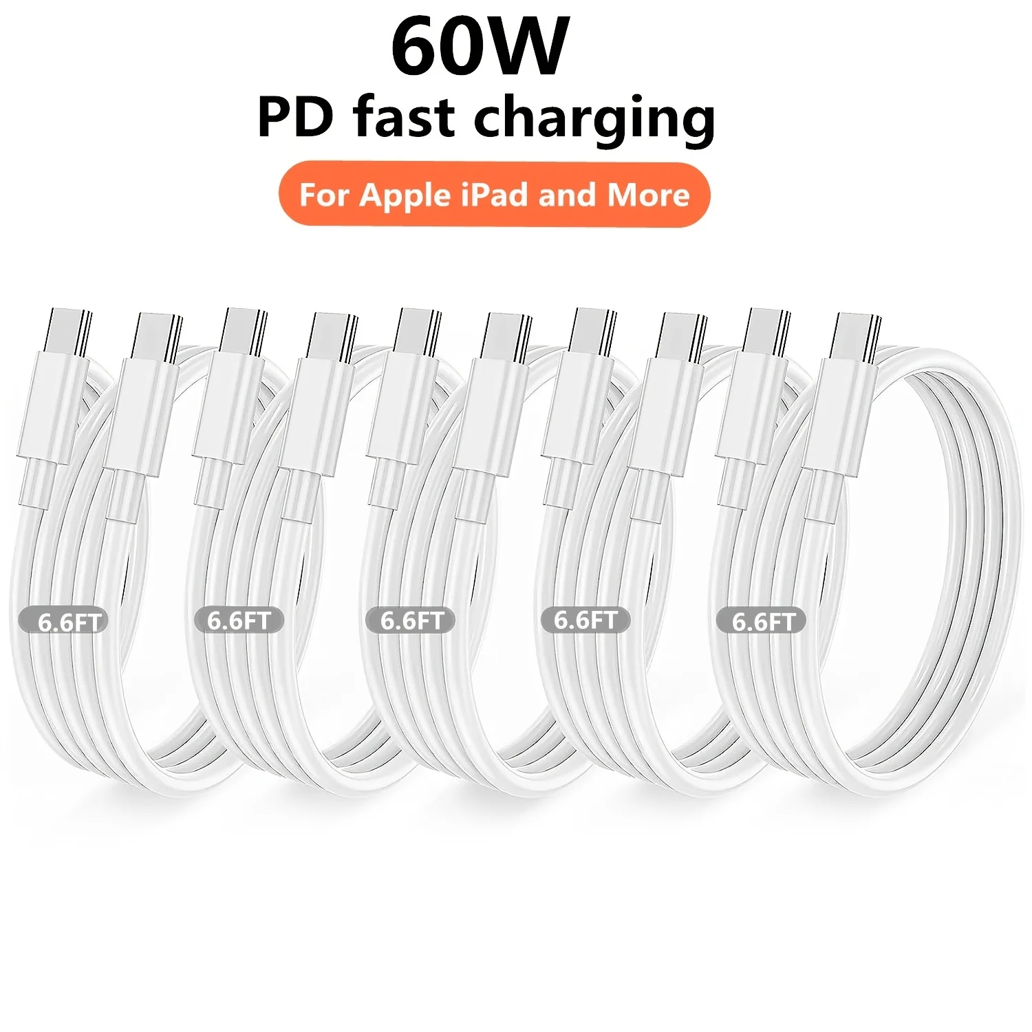 2/3/5 stk. 60w usb c til usb c kabel 3.3f type c til type c kabel, hurtigopladerkabel