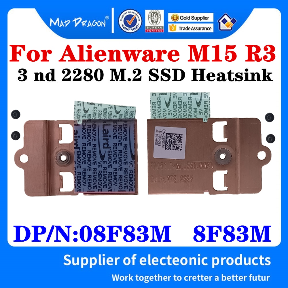 RT4G1 GK8NK 8F83M YDKGW For Dell Alienware M15 R3 M17 R3 Laptops 2280 SSD Bracket Adapter 2230 SSD SSD 3 Storage Card Heatsink: M15 R3    SSD 3