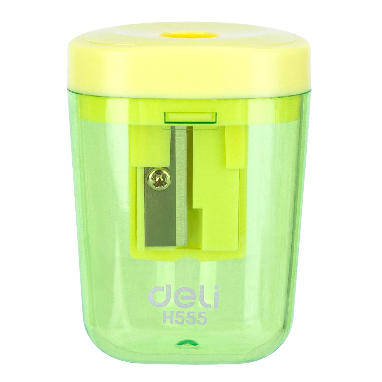Deli Small pencil sharpener pencil cutter 1 and 2 Hole cute container knife smooth sharpening school supplies stationery: 8mm Green