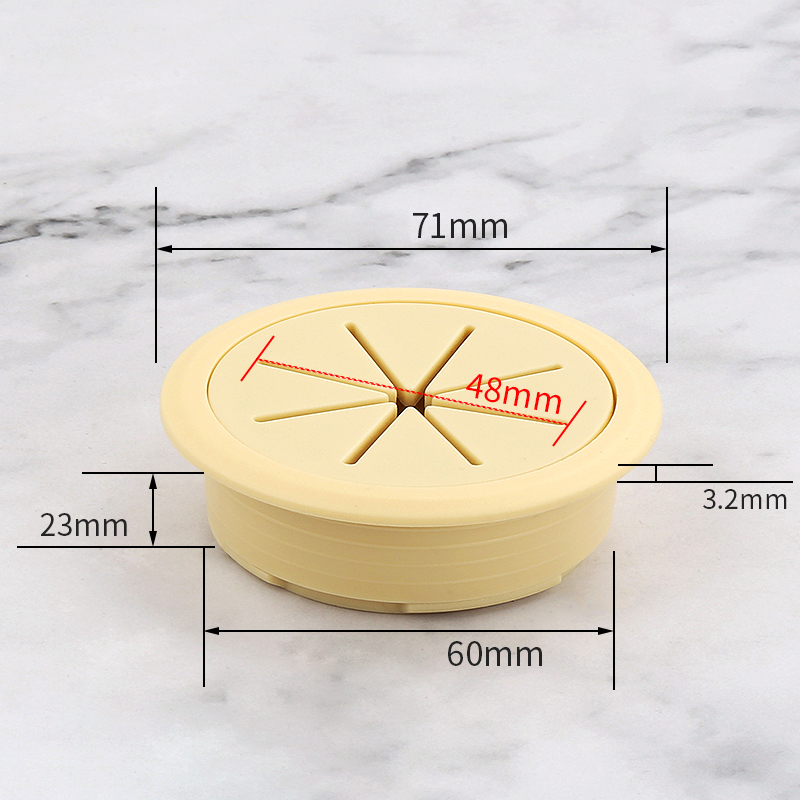 Alle Farben: 50 mm/53 mm/60 mm Schreibtisch, Tisch, ABS und Gummi, Kabellochkappen, PC-Computertisch, runde Draht-Netzte Tülle: Lila