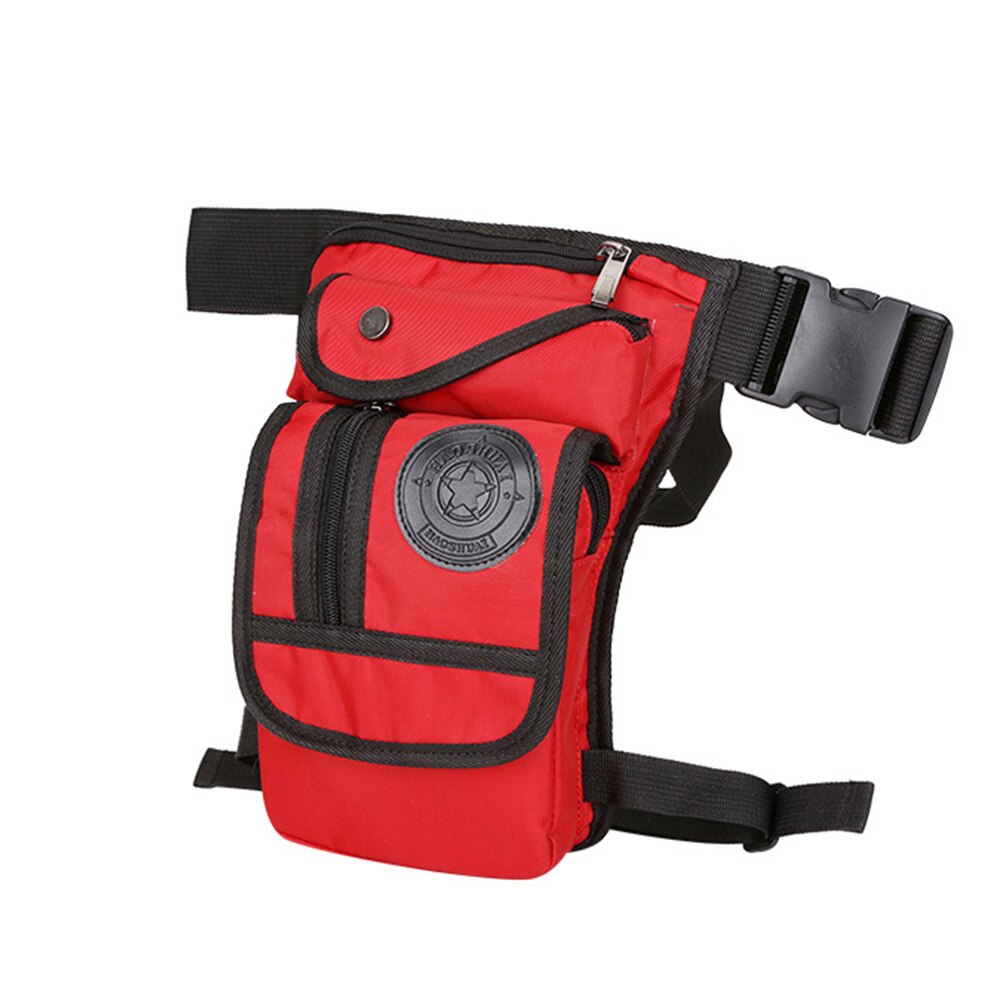 Waterdichte nylon beentas voor heren, heuptas, dijriem, motortas, schoudertas: Rood
