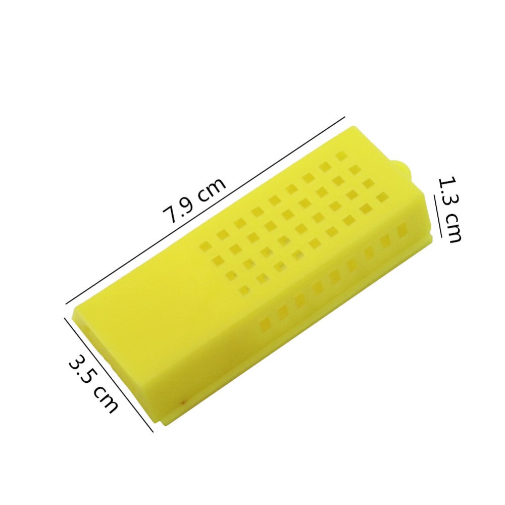 Jaulas de transporte para apicultura, sistema de cría de abejas alargadas, color amarillo, jaula de abejas reina, herramientas de 50 Uds.