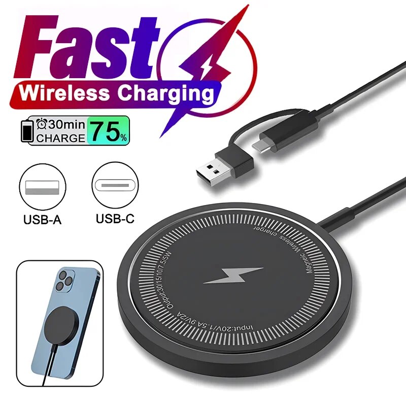 Carregador magnético sem fio 30w, suporte de carregamento rápido para iphone 15 14 13 12 pro max airpods pd macsafe estação de carregadores de telefone