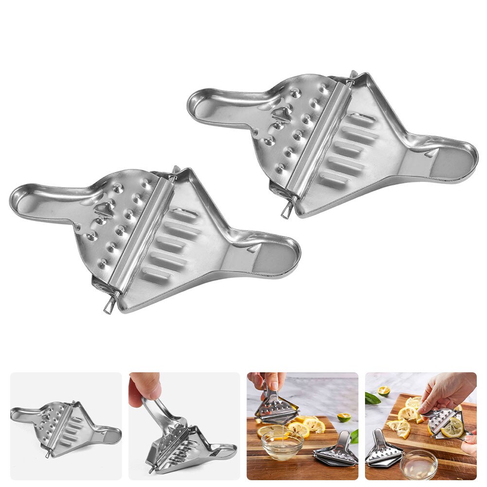 2 Pcs Manual Lemon Juicer Stainless Steel Juicer Squeezer Kitchen Fruit Squeezer