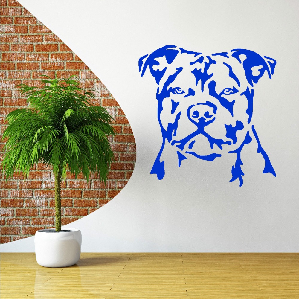 STAFFORDSHIRE BULL TERRIER DOG vinyl wall art sticker decal STAFFY Boy Kids Bedroom Living Room Home Decor Wallpaper Mural D387