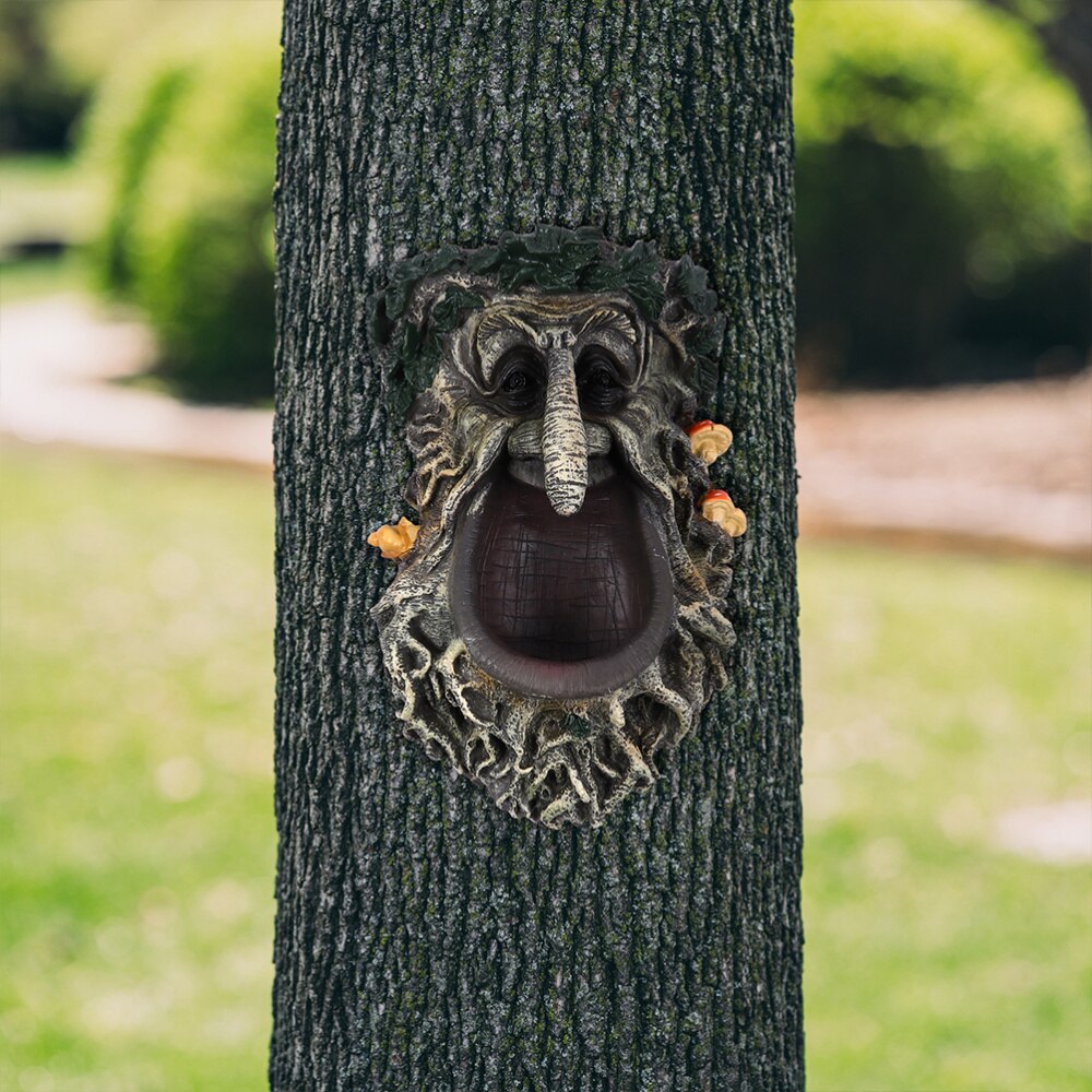 Outdoor Hanging Bird Feeder Tree Face Wild Bird Feeder Park Decoration