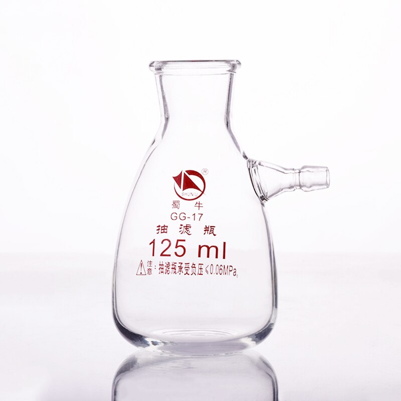 Filtering flask with side tubulature,Capacity 125ml,Triangle flask with tubules,Filter Erlenmeyer bottle