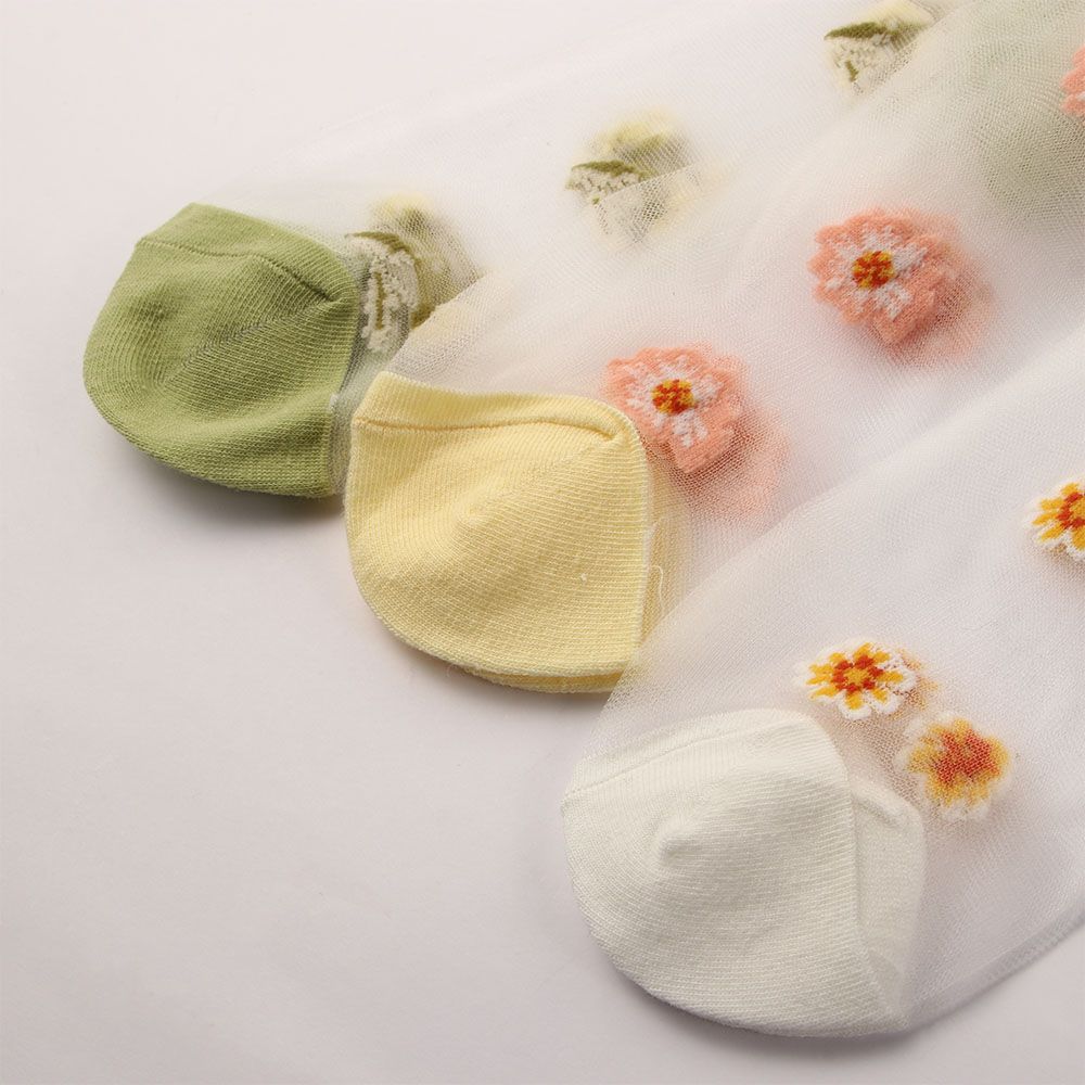 Ventilerande bomull sommar söt söt blomma strumpor nylon genomskinliga strumpor glas siden strumpor