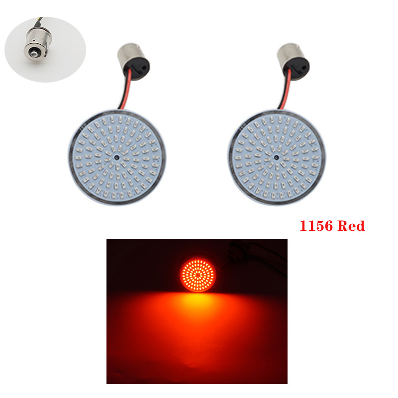 1 Paar Motorcycle Led Richtingaanwijzers Kit Voor Harley Road Glide Touring Sportster Met 1156 1157 Base Wit/Amber led Richtingaanwijzer: Red A