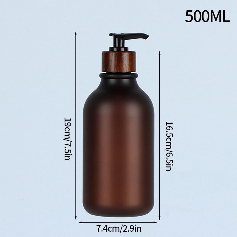 300/500ml sjampo dispenser beholder dusjsåpe balsam baderom vanntett forhåndsmerket påfyllbar sjampoflaske såpe: Burgunder