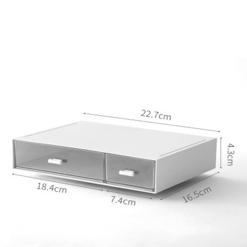 Empilable grande capacité boîte de rangement cosmétique maquillage tiroir organisateur bijoux maquillage conteneur bureau articles divers boîte de rangement: White-B