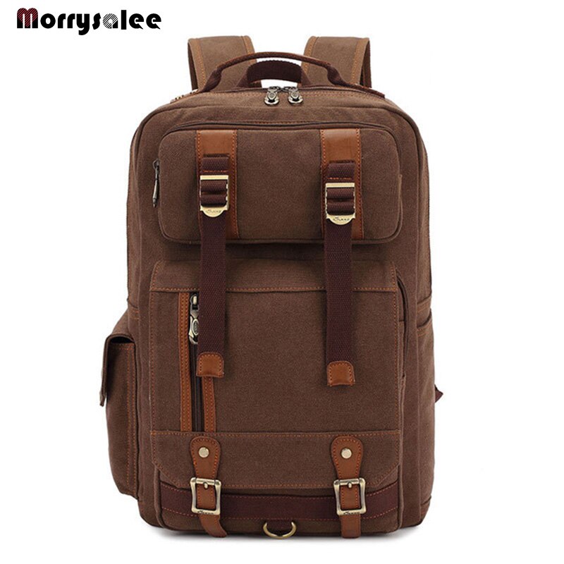 Mannen Schouders Rugzak Mannen Rugzak Canvas Rugzak Europa Grote Sport Riem Decoratie Rits 36-55 liter