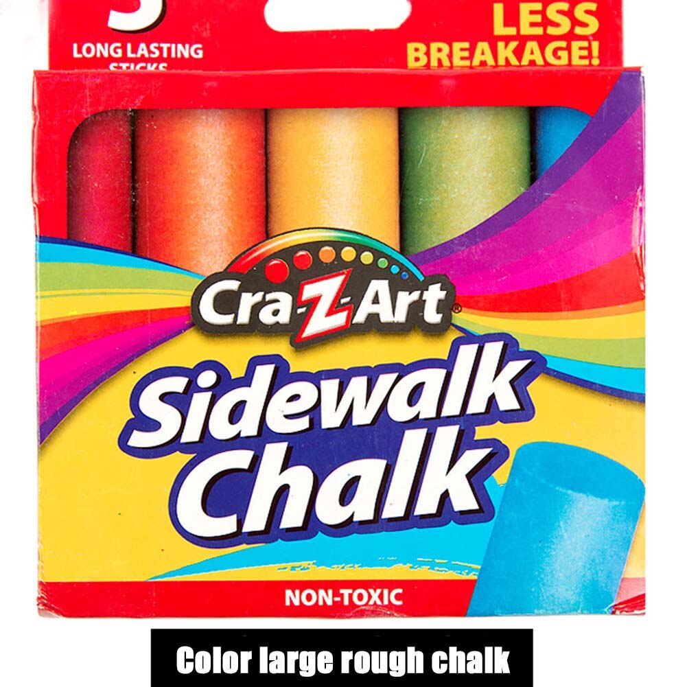 Mixed Colour White Chalk Sticks Pack Kids Playground School Art Learning UY8: Multicolour L