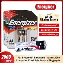 8PCS 1.5V Energizer AA LR6 AM3 MN1500 Alkaline Battery For Flashlight Mouse Thermometer Fingerprint Lock Dry Primary Batteries