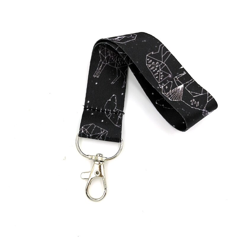 Starry Dier Nekriem Lanyard Sleutelhanger Voor Sleutels Usb Id-kaart Badge Houder Mobiele Telefoon Riemen Diy Hang Touw Accessoires: Short