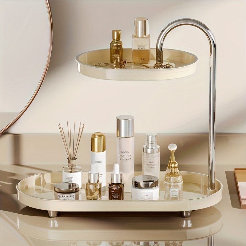 Lichte luxe badkamer opbergrek opbergrek kaptafel huidverzorgingsproducten entree bureau sleutel diversen opbergrek