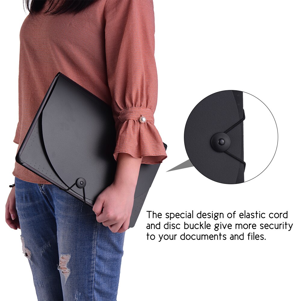 Accordion Expanding File Folder 12 Pockets Rainbow Coloured A4 Paper Filing Cabinet with Cover Receipt Organizer with File Guide