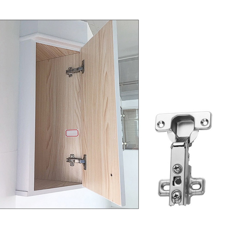 Charnière en acier inoxydable hydraulique armoire porte charnières amortisseur tampon doux fermer cuisine placard meubles plein/incorporer