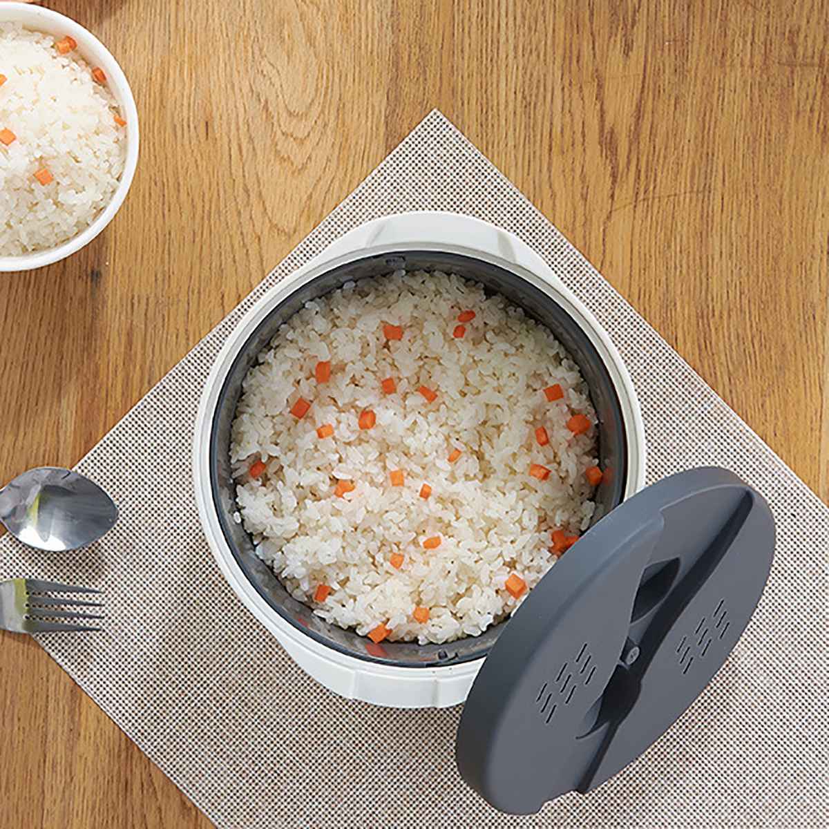 Microwave Oven Steamer Meal food Rice Cooker Grain Cereal for Bowl Plates Cookware Kitchen Gadgets Accessories Supplies
