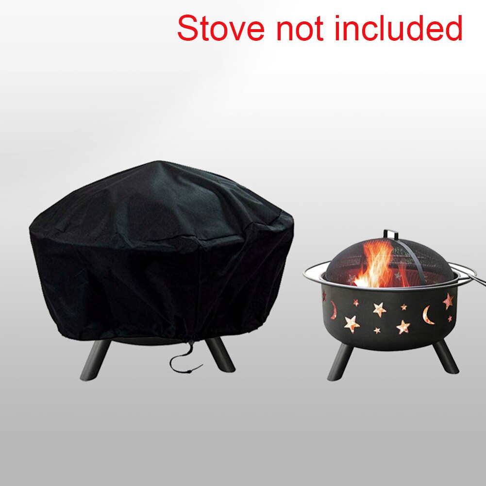 Outdoor Canopy Furniture Dust-Proof Shelter With Drawstring Garden Stove Patio Round Protective Waterproof Fire Pit Cover Oxford