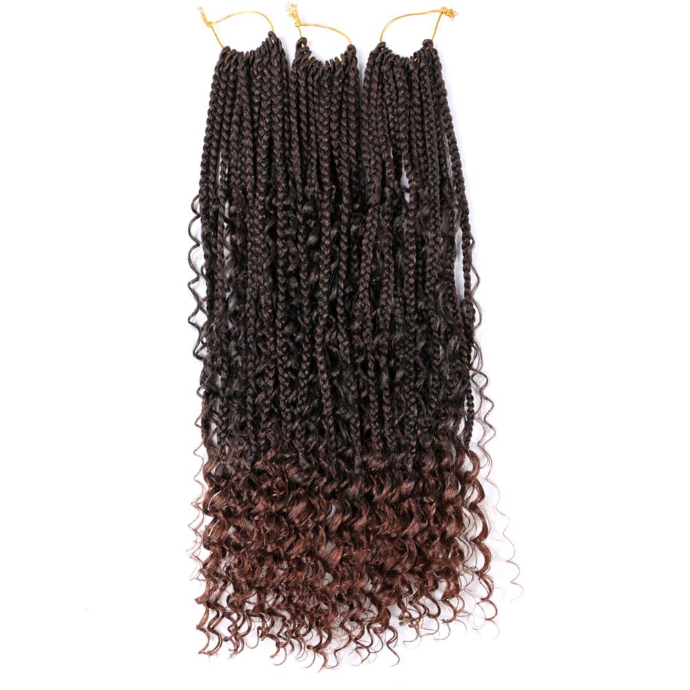 Messy Box Braids Hair Extension Long Length 22inch 24strands Ombre Braids Hair Crochet: T1B/30 / 1Pcs/Lot