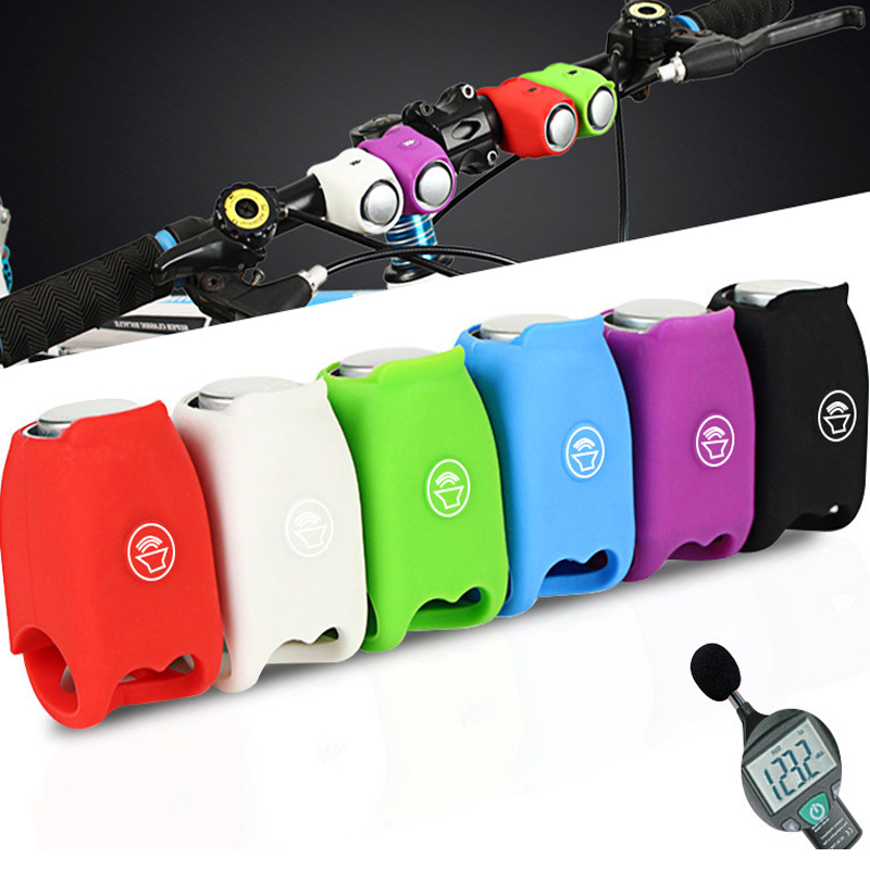 Altoparlante elettrico per campana da ciclismo 120 dB corno antipioggia MTB manubrio per bicicletta Gel di silice anello a conchiglia campana per bici accessori per biciclette